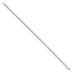 Sterling Silver 2.5mm Solid Rope Chain Bracelet 7"-10" - Product Photo