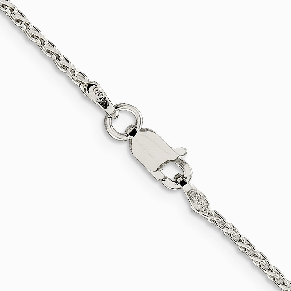 Sterling Silver Rhodium-plated 1.5mm Diamond-Cut Spiga Chain Necklace 16"-24" - Product Photo