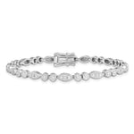 Sterling Silver Rhodium-plated Diam. Bracelet - Product Photo