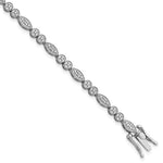Sterling Silver Rhodium-plated Diam. Bracelet - Product Photo