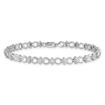Sterling Silver Rhodium-plated Diam. Bracelet - Product Photo