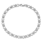 Sterling Silver Rhodium-plated Diam. Bracelet - Product Photo