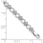 Sterling Silver Rhodium-plated Diam. Bracelet - Product Photo
