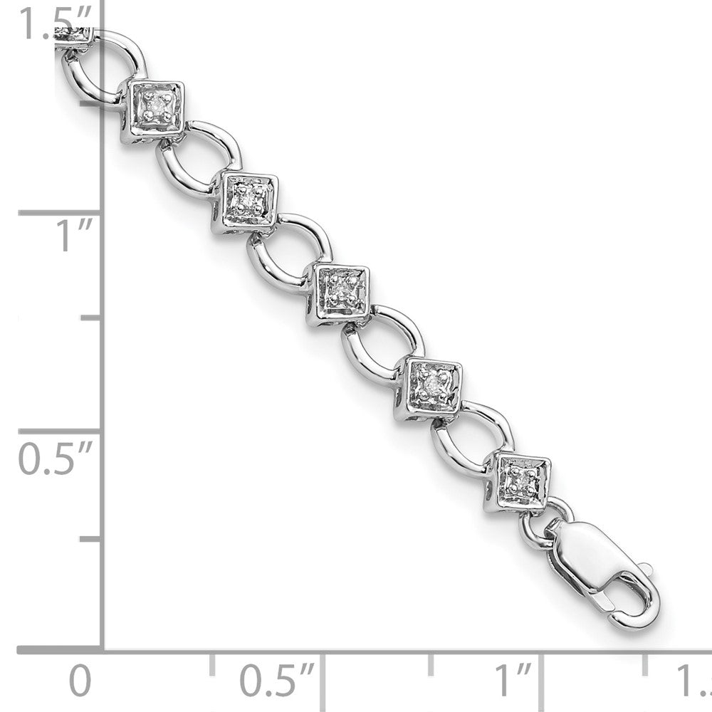 Sterling Silver Rhodium-plated Diam. Bracelet - Product Photo
