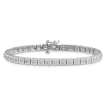 Sterling Silver Rhodium Plated Diamond Bracelet - Product Photo