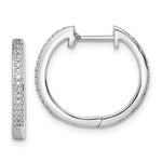 Sterling Silver Rhodium Diamond. Earrings - Product Photo