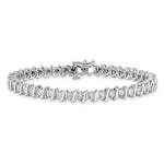 Sterling Silver Rhodium-plated Diam. Fancy Bracelet - Product Photo