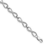 Sterling Silver Rhodium-plated Diam. Bracelet - Product Photo