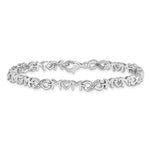 Sterling Silver Rhodium-plated Heart Mom Infinity Diamond Bracelet - Product Photo