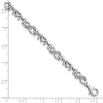 Sterling Silver Rhodium-plated Heart Mom Infinity Diamond Bracelet - Product Photo