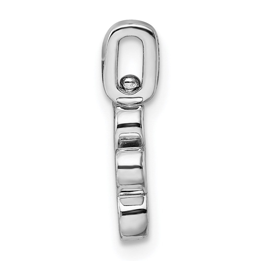 Sterling Silver Rhod 0.15ct. Blk & White Dia. Reversible Pawprint Pendant - Product Photo