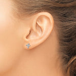 Sterling Silver Rhodium Diamond Cross Post Earrings - Product Photo