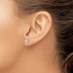 White Night Sterling Silver Rhodium-plated Diamond Circle Post Earrings - Product Photo