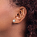 Sterling Silver Rhodium FW Cultured Pearl & Diamond Post Earrings - Product Photo
