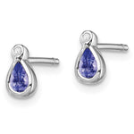 Sterling Silver Rhodium-plated Tanzanite & Diamond Earrings - Product Photo