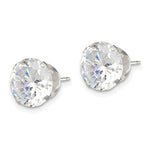 Sterling Silver 10mm Round Snap Set CZ Stud Earrings - Product Photo