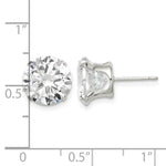 Sterling Silver 10mm Round Snap Set CZ Stud Earrings - Product Photo