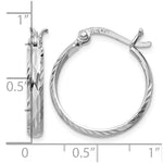 Sterling Silver Rhodium-plated 2.5mm Textured Round Hoops - Product Photo