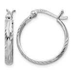 Sterling Silver Rhodium-plated 2.5mm Textured Round Hoops - Product Photo