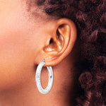 Sterling Silver Rhodium-plated Diamond Cut 4.75mm Hoop Earrings - Product Photo