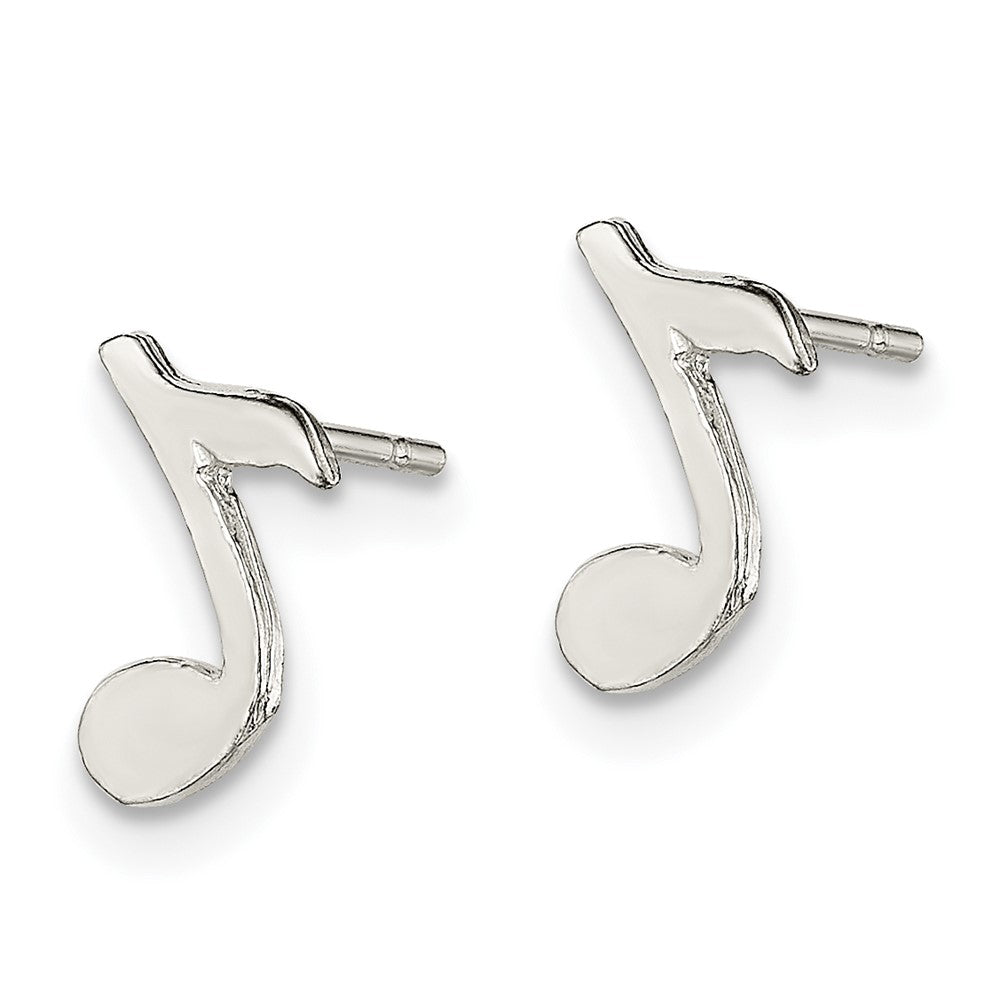 Sterling Silver Musical Note Mini Earrings - Product Photo