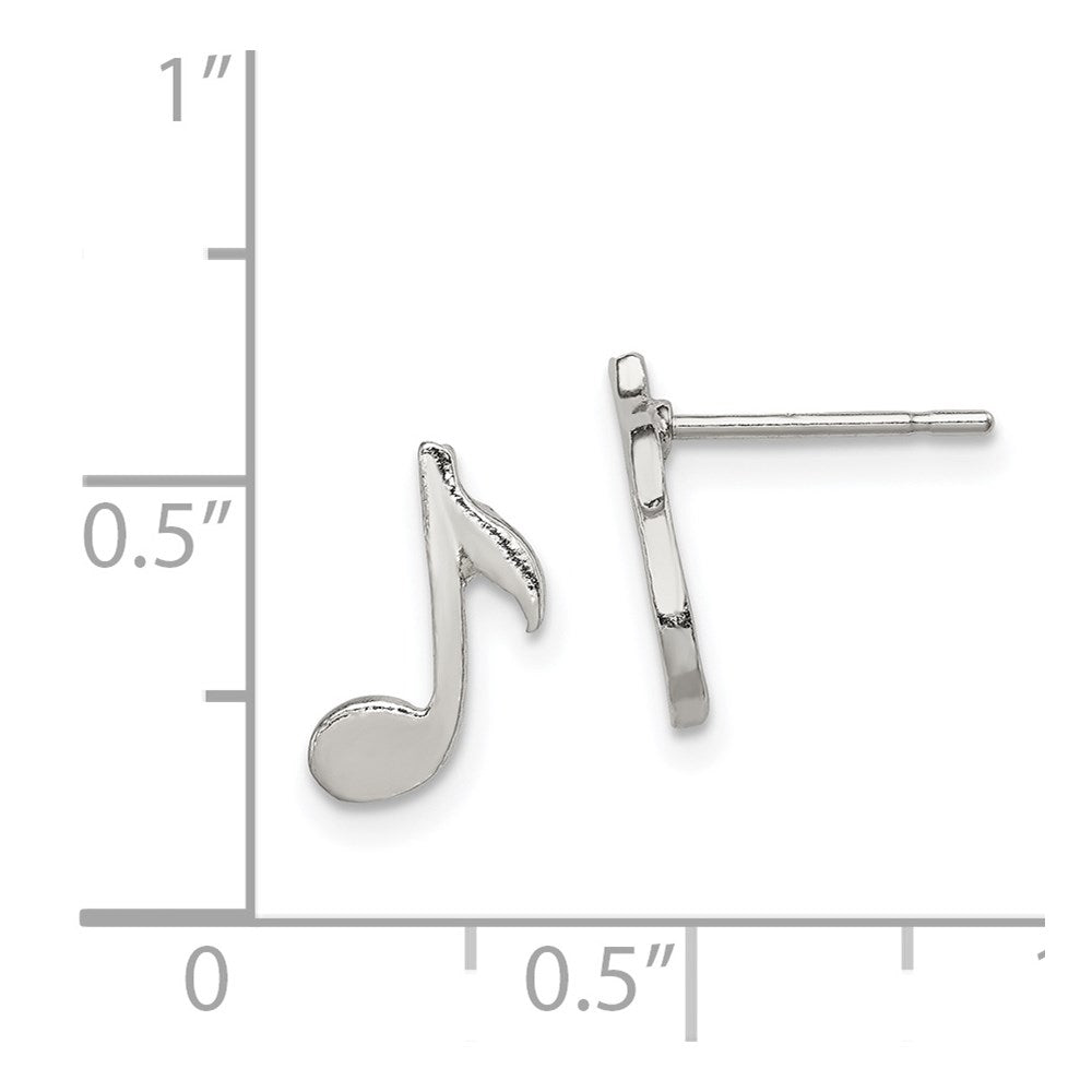 Sterling Silver Musical Note Mini Earrings - Product Photo