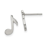 Sterling Silver Musical Note Mini Earrings - Product Photo