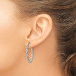 Sterling Silver Polished Cable Chain 3x30mm Hoop Earrings - Product Photo