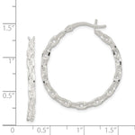 Sterling Silver Polished Cable Chain 3x30mm Hoop Earrings - Product Photo