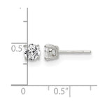 Sterling Silver Polished 5mm Round CZ Stud Earrings - Product Photo