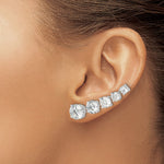 Sterling Silver Polished Round CZ 5-Pair Post Earrings Set - Product Photo