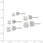 Sterling Silver Polished Round CZ 5-Pair Post Earrings Set - Product Photo