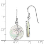 Sterling Silver Rhodium-plated Polished MOP Palm Tree Earrings - Product Photo