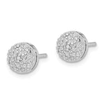 Sterling Silver Rhodium Diamond. Post Earrings - Product Photo