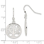 Sterling Silver Polished Round Tree Shepherd Hook Earrings - Product Photo