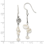 Sterling Silver Polished FWC Pearl & Moonstone Dangle Earrings - Product Photo