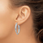 Sterling Silver Rhodium-plated Polished and Textured Triple Hoops - Product Photo