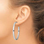 Sterling Silver Rhodium-plated Polished 3.8mm Post Hoops - Product Photo