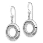 Sterling Silver RH-plated Enamel Glitter Fabric Circle Dangle Earrings - Product Photo
