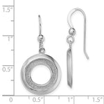 Sterling Silver RH-plated Enamel Glitter Fabric Circle Dangle Earrings - Product Photo