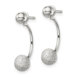 Sterling Silver Polished Laser-cut Bead Jackets w/Button Earrings - Product Photo