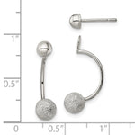 Sterling Silver Polished Laser-cut Bead Jackets w/Button Earrings - Product Photo
