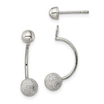 Sterling Silver Polished Laser-cut Bead Jackets w/Button Earrings - Product Photo