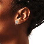 Sterling Silver Antiqued CZ Spider Post Earrings - Product Photo