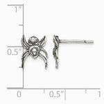 Sterling Silver Antiqued CZ Spider Post Earrings - Product Photo