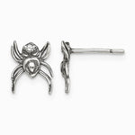 Sterling Silver Antiqued CZ Spider Post Earrings - Product Photo