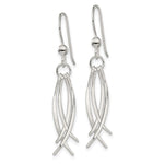 Sterling Silver Polished & Curved Design Dangle Earrings - Product Photo