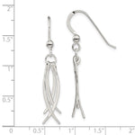 Sterling Silver Polished & Curved Design Dangle Earrings - Product Photo