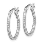 Sterling Silver Rhodium-plated Micro Pavé CZ In/Out Hoops - Product Photo