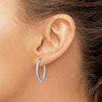 Sterling Silver Rhodium-plated Micro Pavé CZ In/Out Hoops - Product Photo